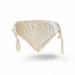 Cream bandeux top with Embroidered Accent